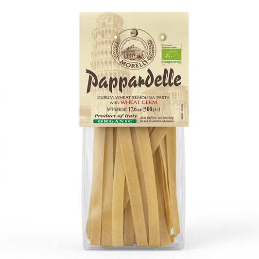 *NEW* Pappardelle Pasta, Wheat Germ, Organic, by Pastificio Morelli, 1.1 lb (500 g), 12/CS