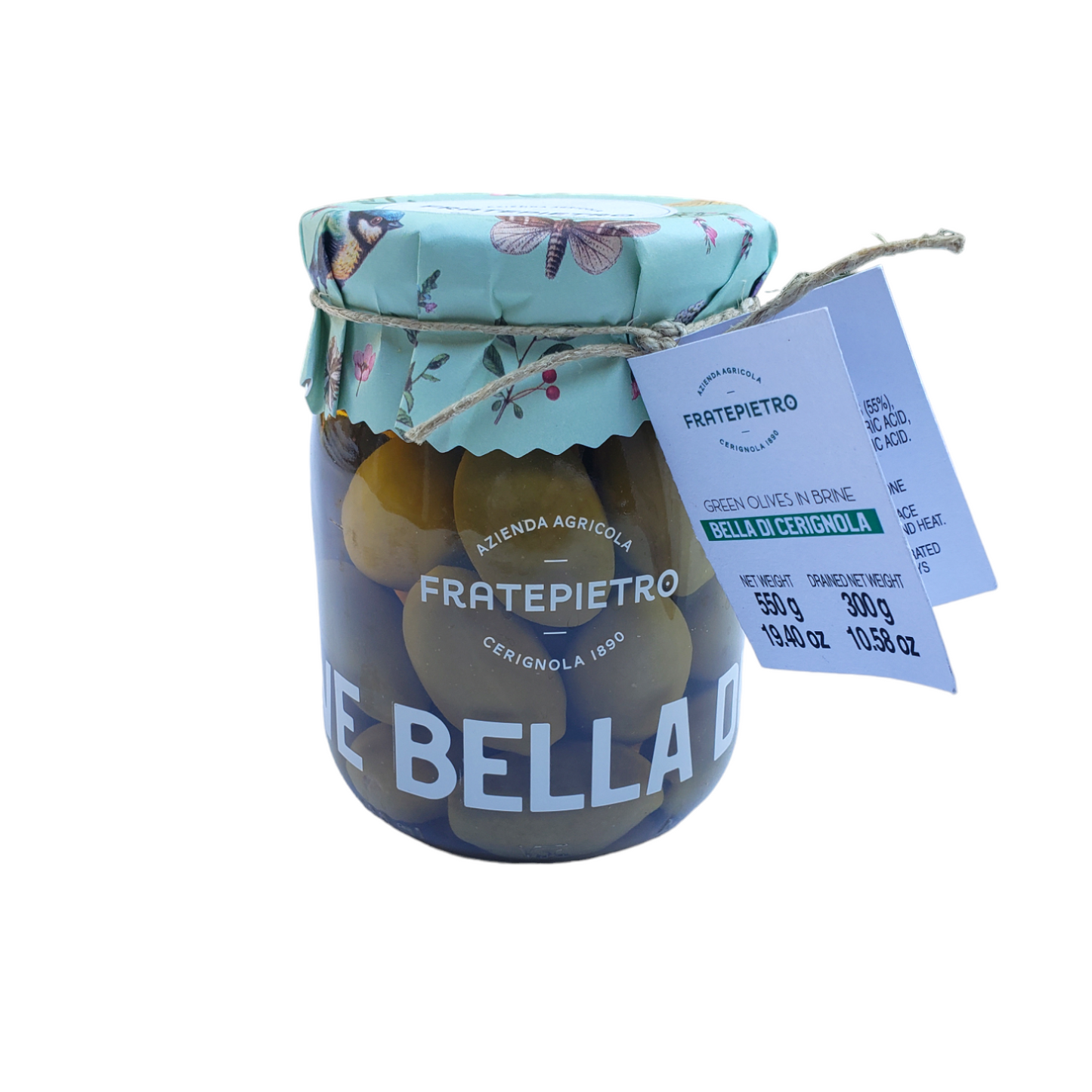 Bella Cerignola Olives - Green, in Brine in Amphora Jar by Fratepietro, 11.64 oz, 12/CS