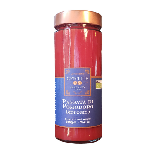 **OUT OF STOCK** NEW SIZE & JAR! Organic "Passata", Pureed Tomatoes by Gentile, 20.45 oz, 12/CS (max 2 units for Retail Clients) *ETA PENDING*