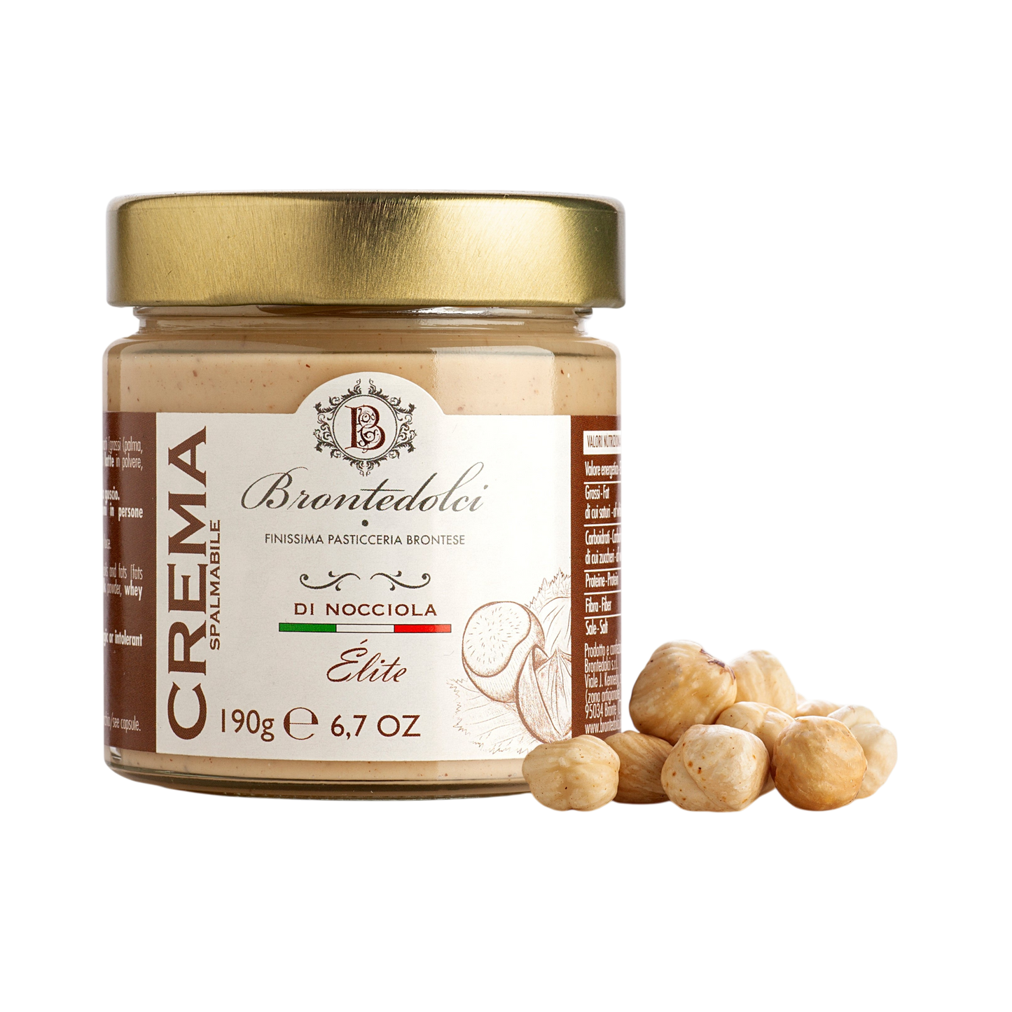 *WHOLESALE PRE-ORDER ONLY* Hazelnut Cream - 40% Hazelnut by Brontedolci, 6.75 OZ, 12/CS *60008*