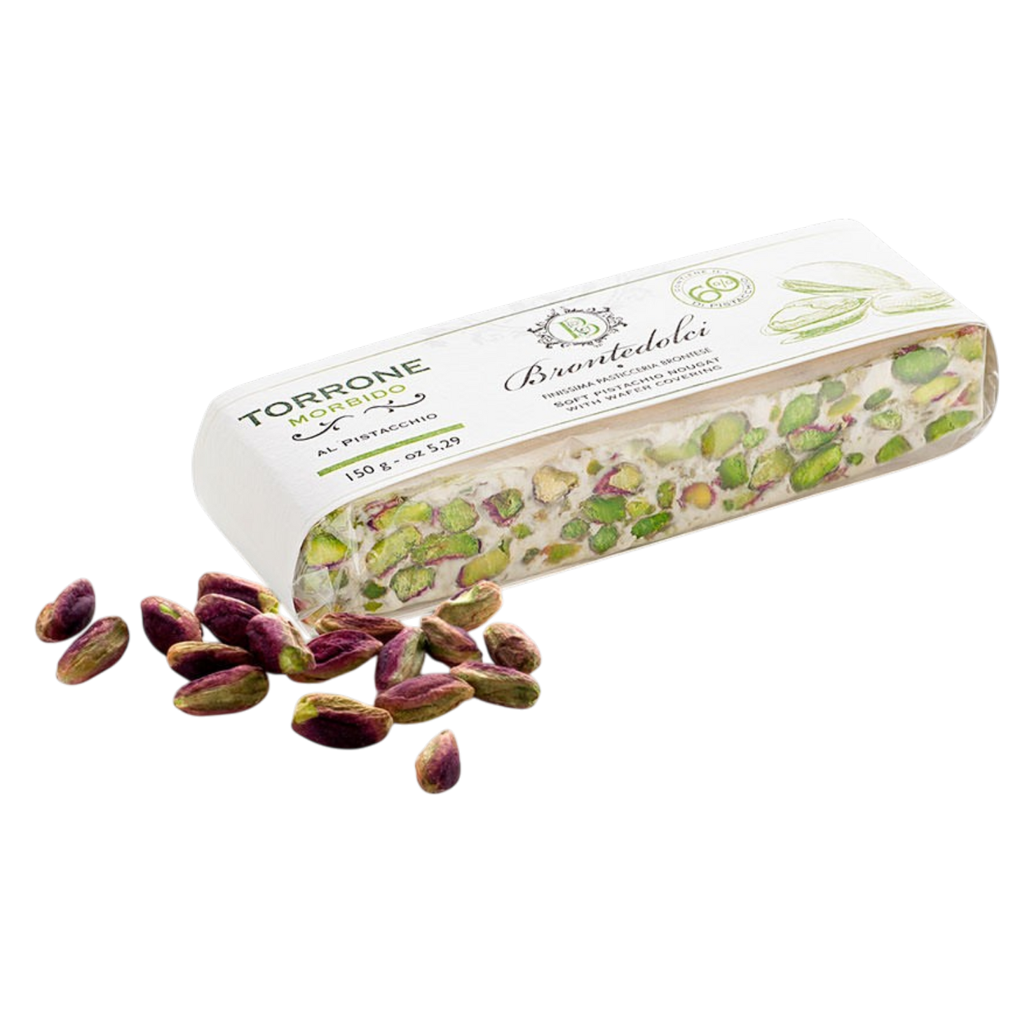 *WHOLESALE PRE-ORDER ONLY* Mediterranean Pistachio Torrone by Brontedolci, 5.4 OZ, 12/CS *10022*