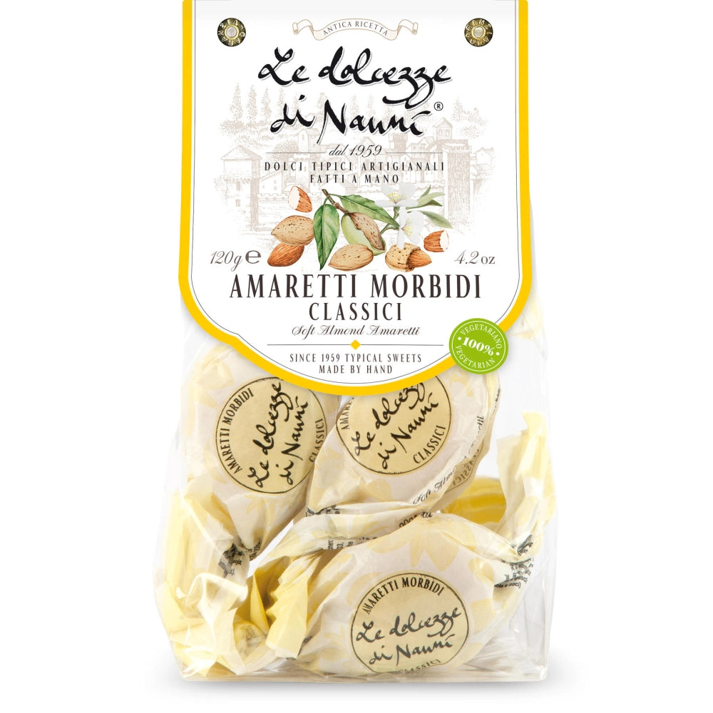WHOLESALE PRE-ORDER ONLY *LESS THAN 5 CS LEFT* Soft Amaretti, Almond, Classic, Clear Bag, 4.28 oz (120 g), (8/CS) *353* ETA MID OCTOBER