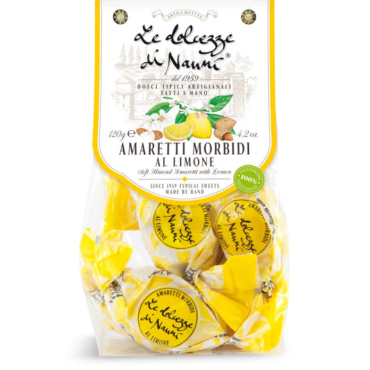 WHOLESALE PRE-ORDER ONLY * LESS THAN 5 CS LEFT * Soft Amaretti, Lemon, Clear Bag, 4.28 oz (120 g), (8/CS) *2852* ETA MID OCTOBER*