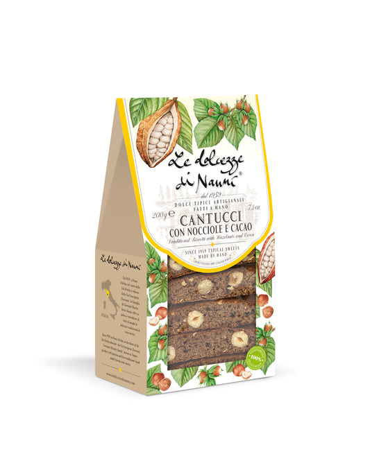 Hazelnut and Cocoa Cantucci in Gift Box by Nanni: Tuscany, 7.1 oz, 8/CS