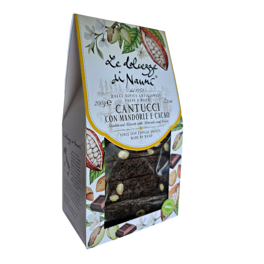 *NEW* Almonds & Cocoa Cantucci in Gift Box by Nanni: Tuscany, 7.1 oz, 8/CS *282*