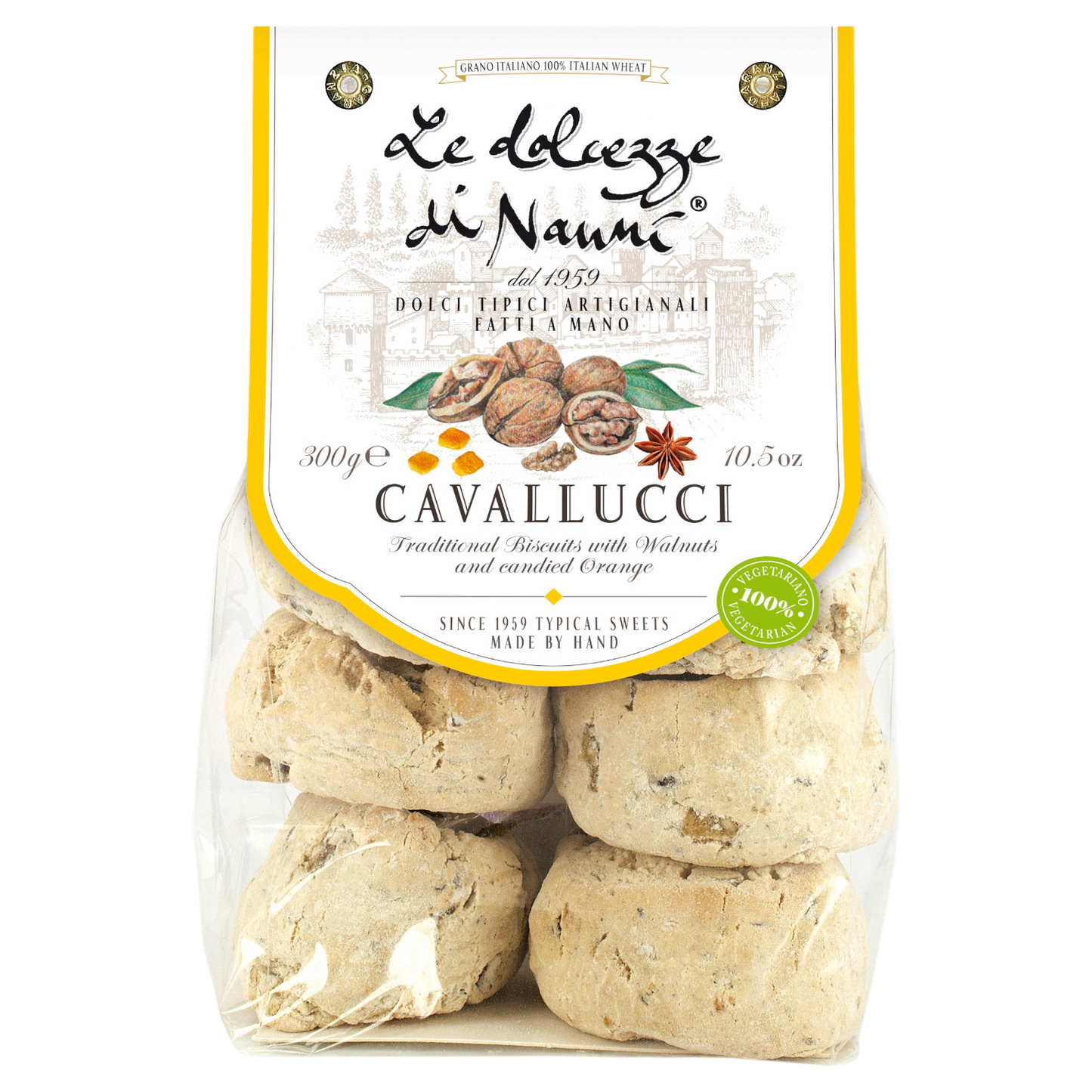 *SPECIAL* (BEST BY 05/2027) 'Cavallucci' Tuscan Pastries w/ Walnuts & Orange Peel, 10.5 oz, 8/CS