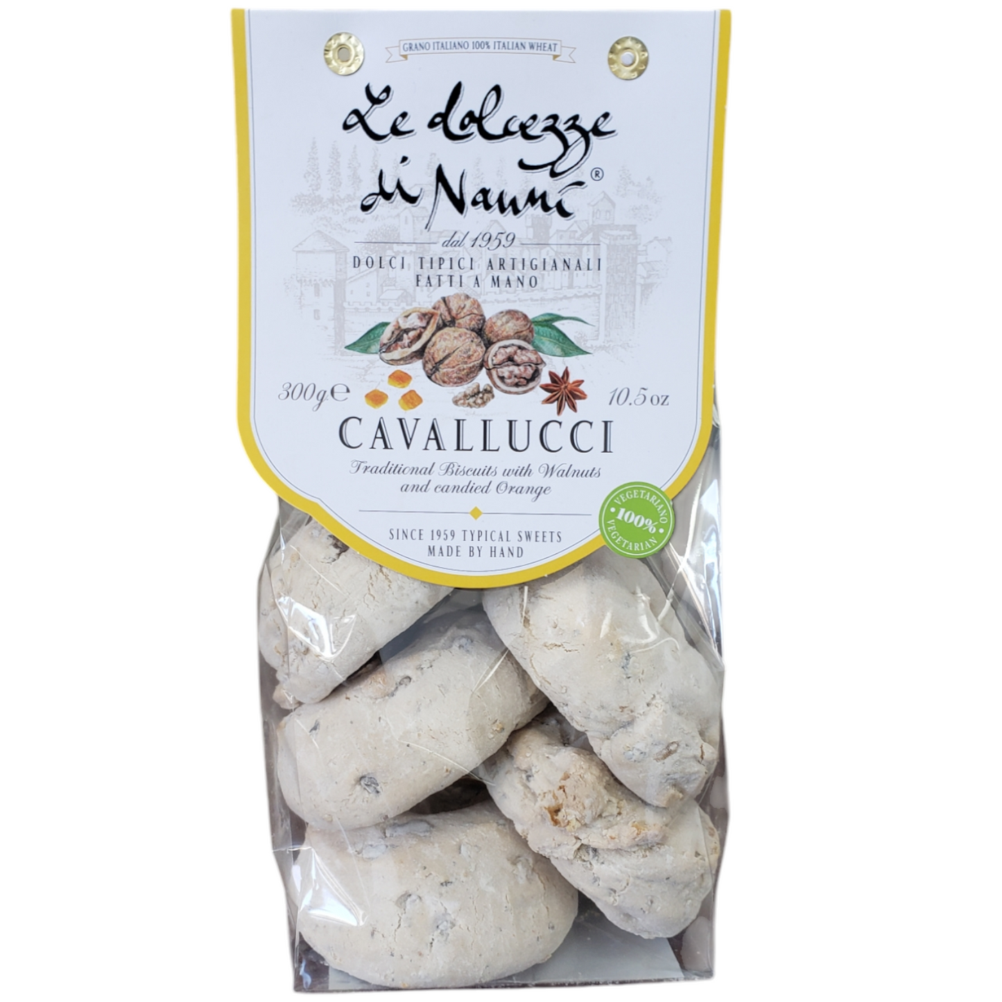 NEW SIZE! 'Cavallucci' Tuscan Pastries w/ Walnuts & Orange Peel, 10.5 oz, 8/CS