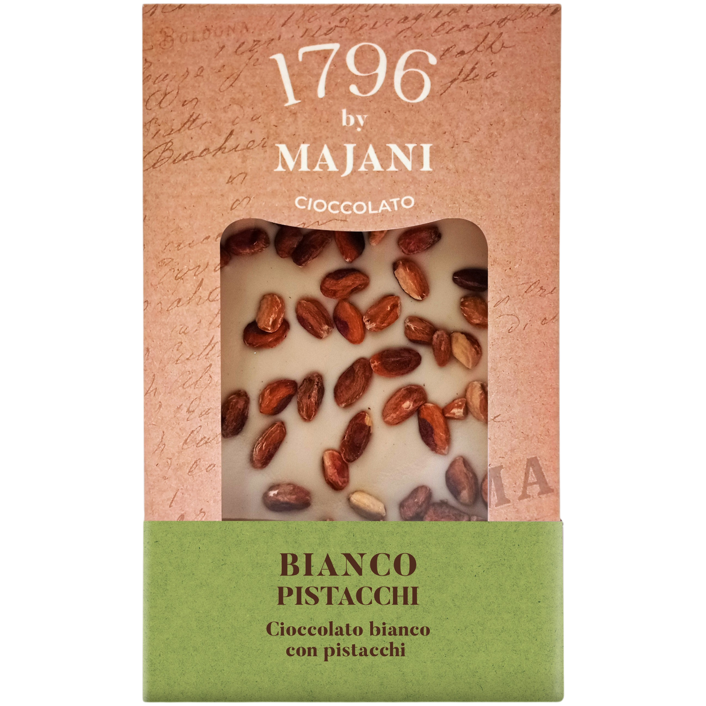 *WHOLESALE PRE-ORDER ONLY* "Le Golose" 1796 White Chocolate Bar with Pistachios by Majani, 4.05 OZ, 12/CS *3163*