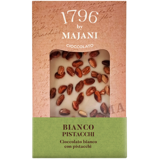 *WHOLESALE PRE-ORDER ONLY* "Le Golose" 1796 White Chocolate Bar with Pistachios by Majani, 4.05 OZ, 12/CS *3163*