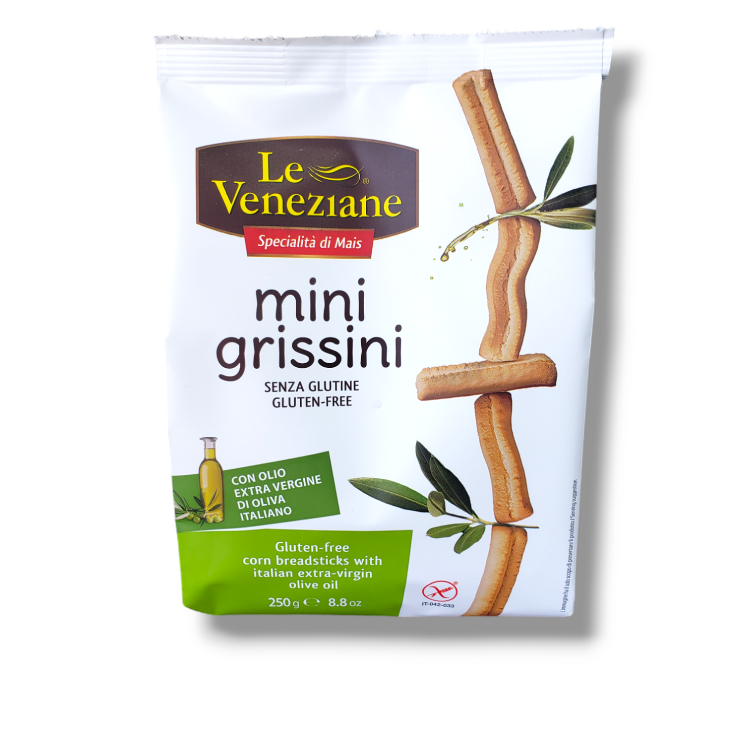 NEW! Classic Mini-Grissini Breadsticks (Gluten-Free) by Le Veneziane, 8.8 oz (250g) 8/CS