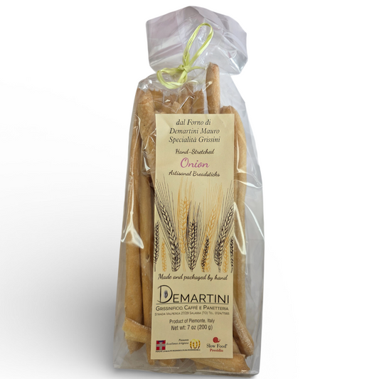 NEW! Onion Grissini Handmade Breadsticks by Demartini, 7.5 oz., 15/CS  *FRAGILE WHEN SHIPPING*