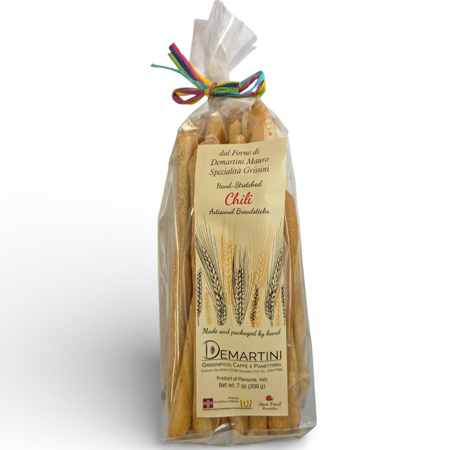 NEW! Chili Grissini Handmade Breadsticks by Demartini, 7.5 oz., 15/CS  *FRAGILE WHEN SHIPPING*