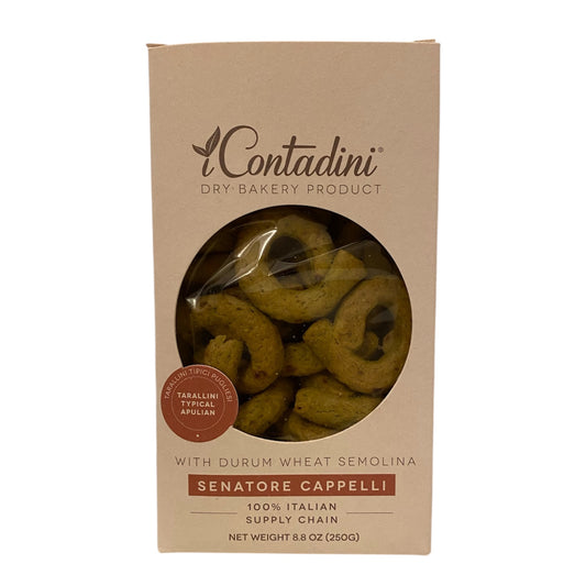 NEW! Tarallini w/ Broccoli Florets by I Contadini, 8.8 oz (250 gr), (10/CS)