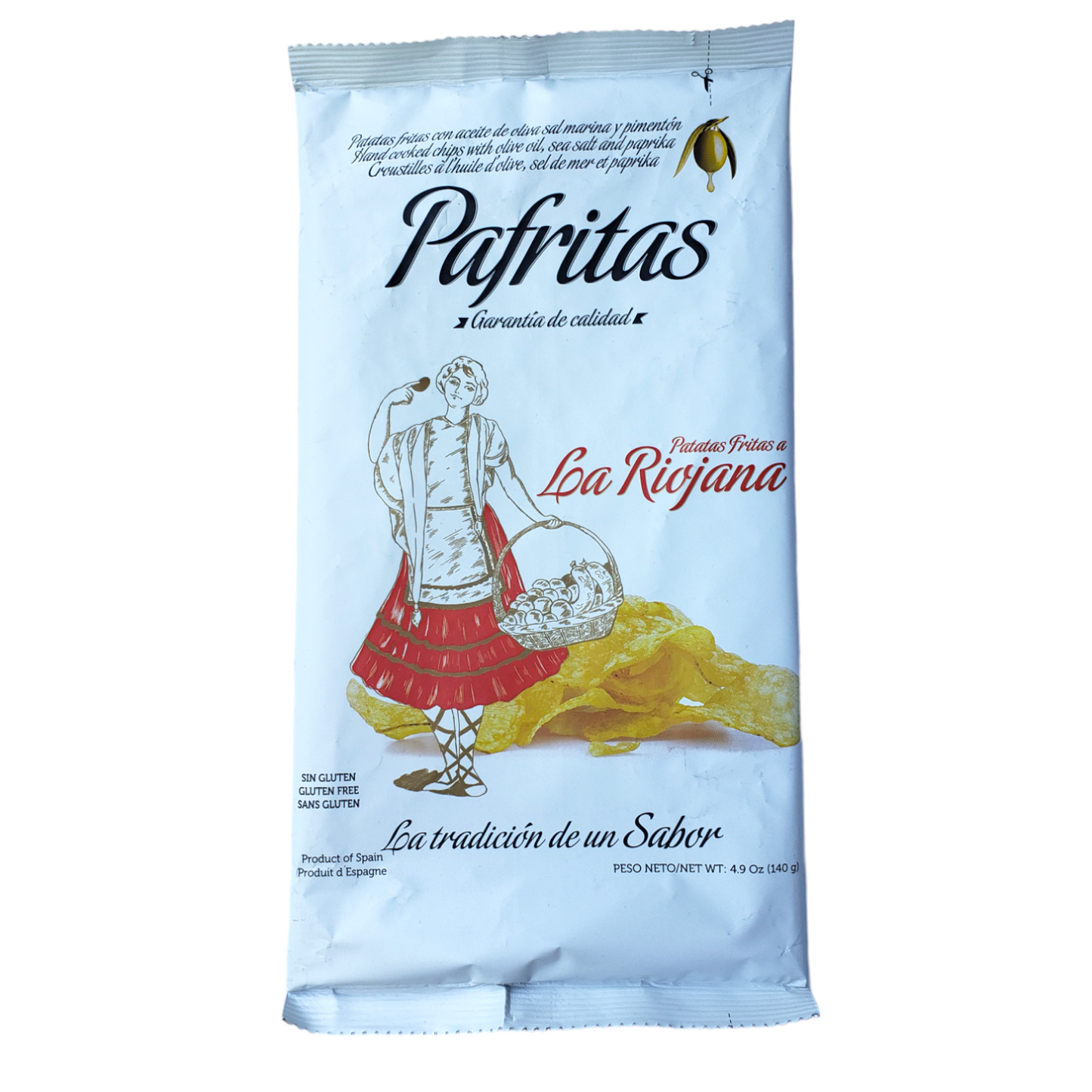 NEW! Potato Chips 'La Riojana' Smoked Paprika (Product of Spain) by Pafritas, 4.9 oz. (140g), 10/CS