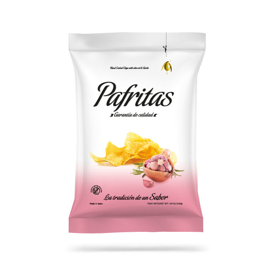 NEW! Potato Chips with Garlic by Pafritas (Product of Spain), 4.9 oz. (140g), 10/CS