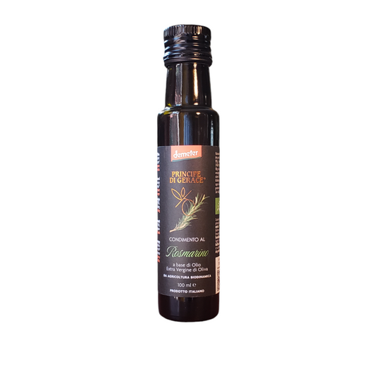 NEW! Infused Extra Virgin Olive Oil with Rosemary, Organic, Biodynamic, Demeter by Principe di Gerace, 3.5 fl oz, (9/CS)