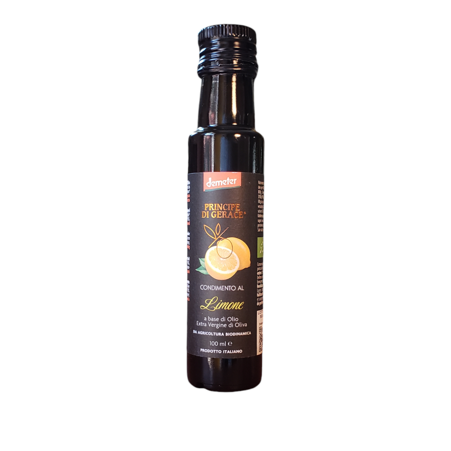 *SPECIAL* 2023/2024 CROP* NEW! Infused Extra Virgin Olive Oil with Lemon, Organic, Biodynamic, Demeter by Principe di Gerace, 3.5 fl oz, (9/CS)