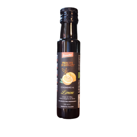 NEW! Infused Extra Virgin Olive Oil with Lemon, Organic, Biodynamic, Demeter by Principe di Gerace, 3.5 fl oz, (9/CS)