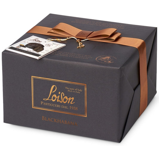 WHOLESALE PRE-ORDER ONLY Panettone Blackhabana (Dark Chocolate & Rum Cream) by Loison, 21 OZ, 6/CS *9092*