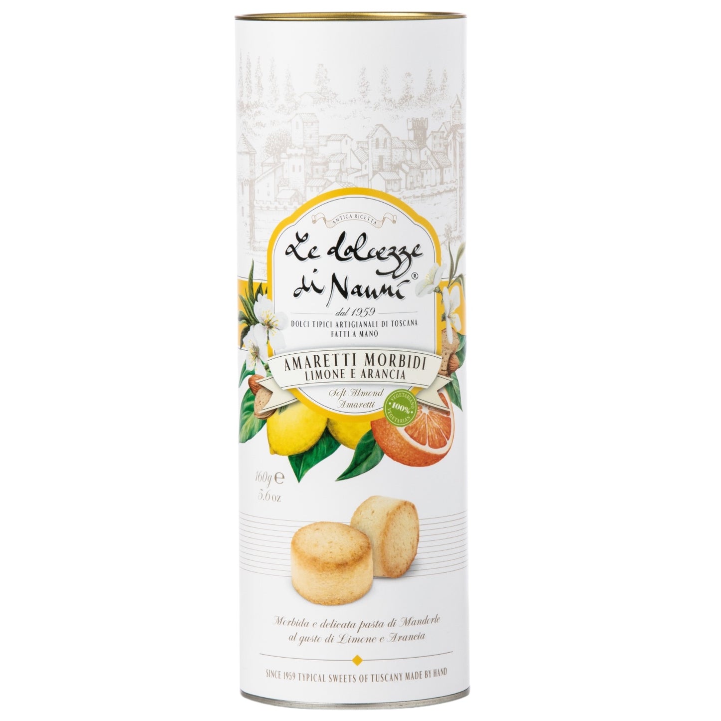 WHOLESALE PRE-ORDER ONLY Amaretti Morbidi Lemon & Orange Soft Biscotti, Gift Tube: Tuscany, 5.6 OZ, 3/CS *4613* ETA OCTOBER