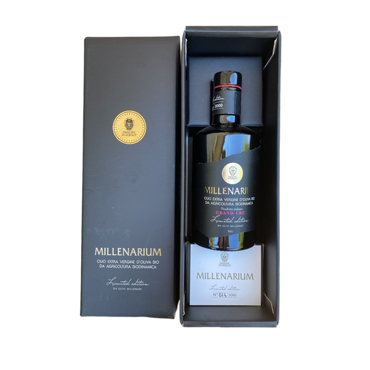 NEW! Millenarium Extra Virgin Olive Oil, Organic, Biodynamic, Demeter, Gift Box by Principe di Gerace, 16.9 fl oz, 1/CS