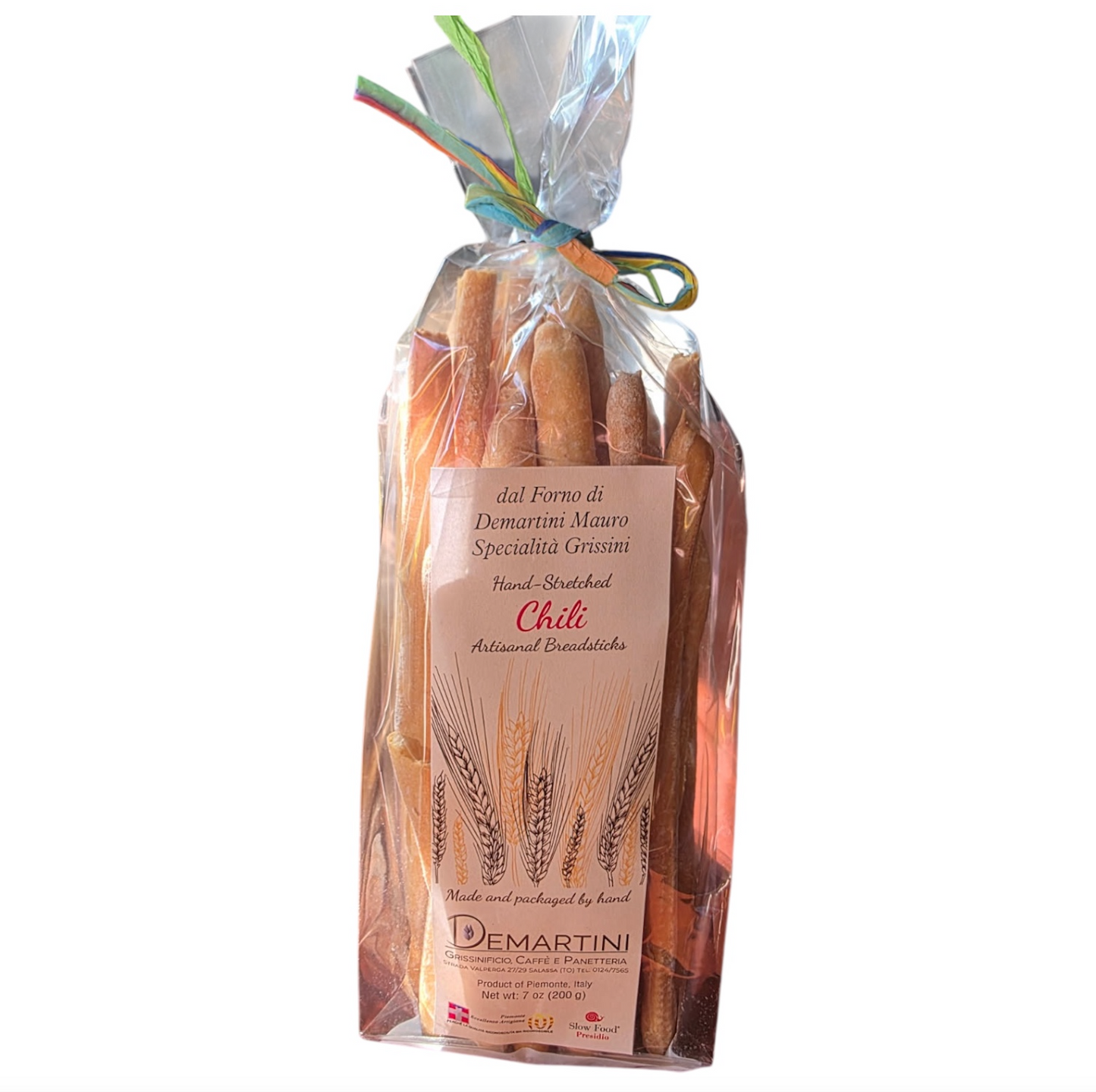 NEW! Chili Grissini Handmade Breadsticks by Demartini, 7.5 oz., 15/CS  *FRAGILE WHEN SHIPPING*