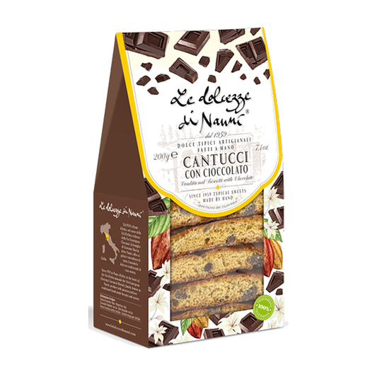 *AVAILABLE FOR WHOLESALE HOLIDAY PRE-ORDER* Cantucci con Cioccolato, Gift Box by Le Dolcezze di Nanni, 7.1 oz (200 g), 8/CS *5020* *ETA LATE OCTOBER*