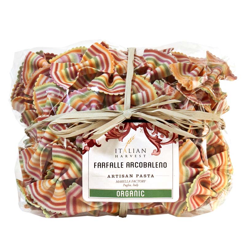 Farfalle Arcobaleno Rainbow Bowties by Marella: Organic, 1.1 lb, 7/CS