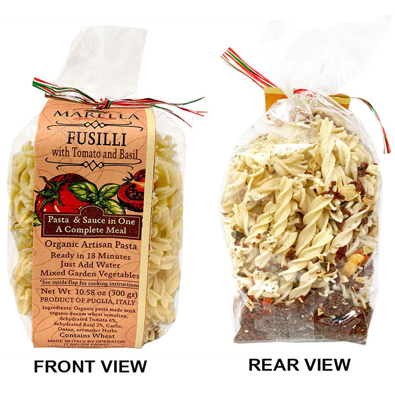 *SPECIAL* (BEST BY 05/17/24) Fusilli with Tomato & Basil - Pasta & Sauce In One: Organic, by Marella, 10.58 oz, 8/CS
