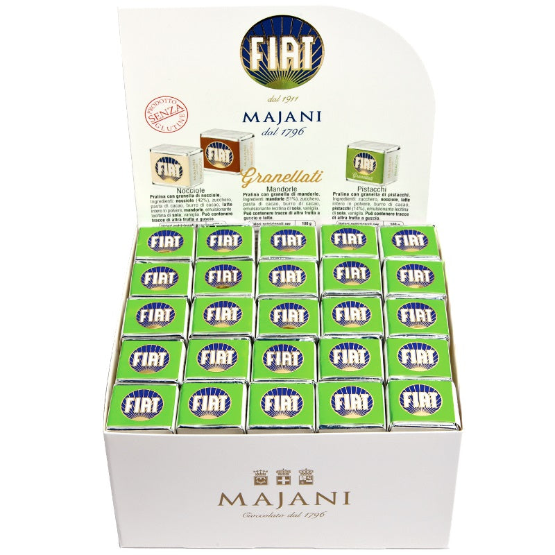 FIAT "Pistacchi" White Chocolate Cubes w/ Pistachio Bits by Majani, 100 pcs, 1/CS