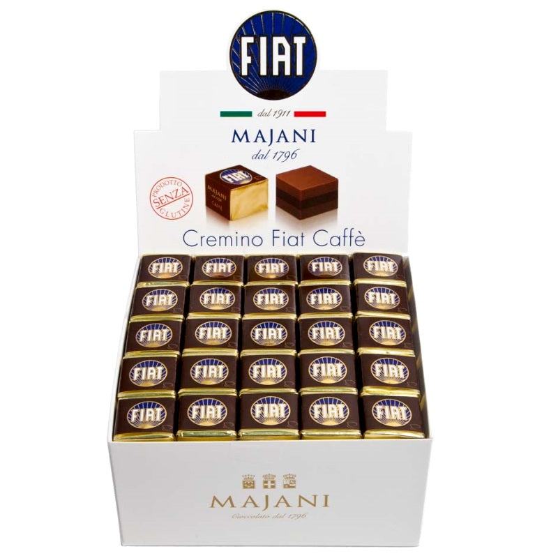 FIAT "Caffe" Dark Chocolate Hazelnut & Coffee Cubes by Majani, 100 pcs, 1/CS