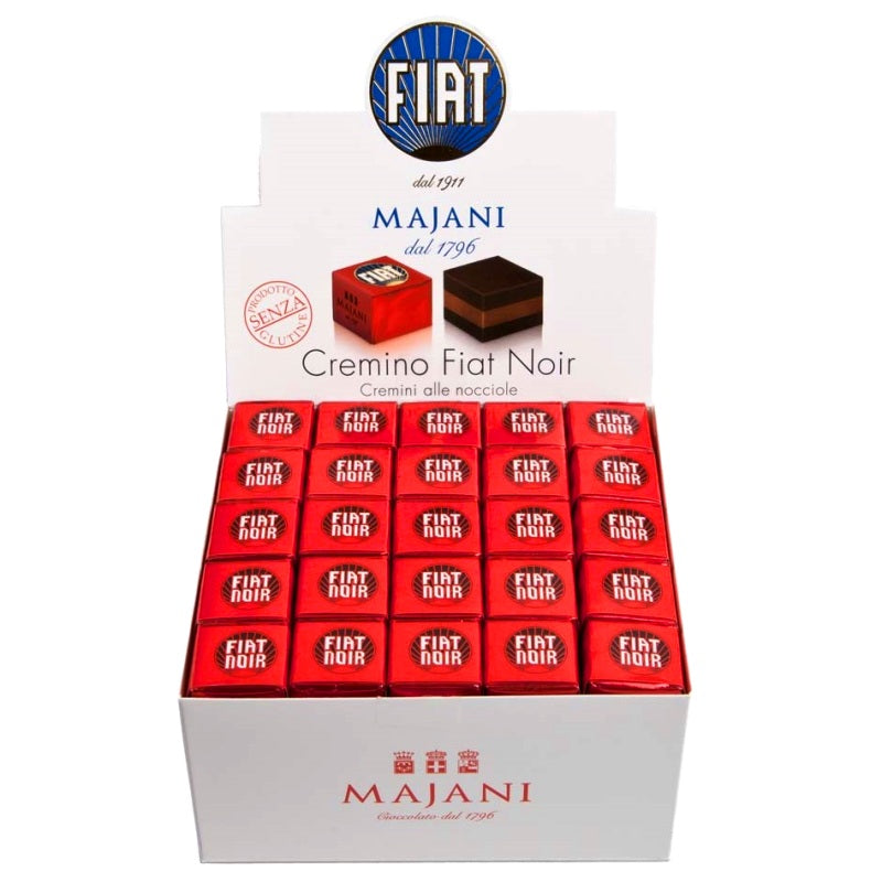 FIAT "Noir" Dark Chocolate Hazelnut Cubes by Majani, 100 pcs, 1/CS