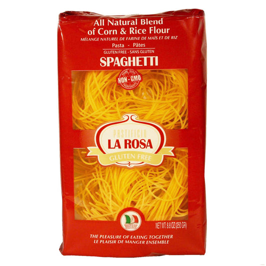 Spaghetti Gluten Free Corn & Rice Pasta by La Rosa, 8.8 oz, 8/CS