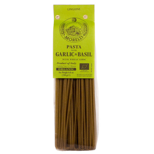 Linguine with Basil & Garlic by Morelli: Organic, 8.8 oz, 12/CS