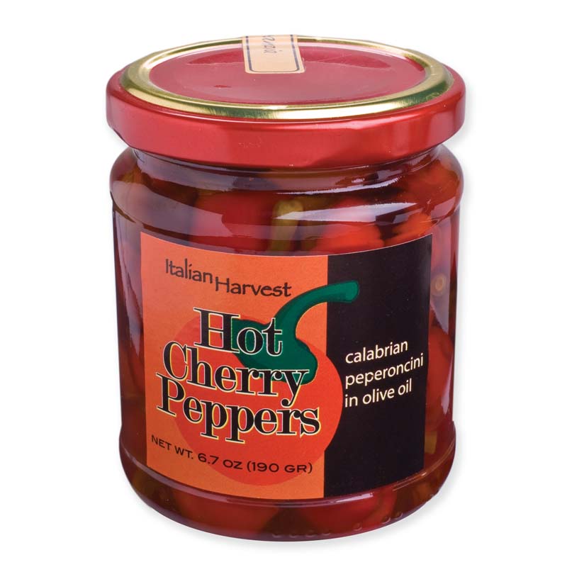 Calabrian Hot Cherry Peppers in Extra Virgin Olive Oil by Azienda Agricola Scalzo, 6.7 oz, 12/CS
