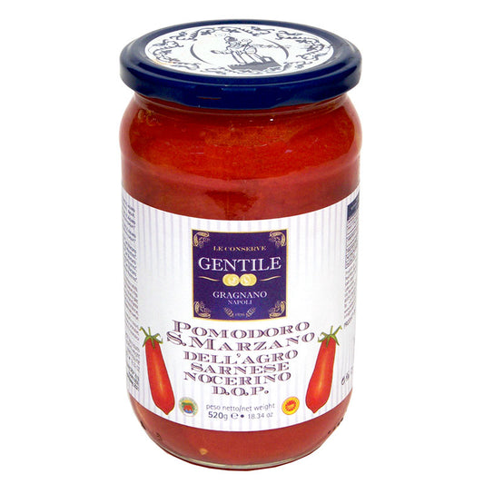 "San Marzano" Whole, Peeled Tomatoes: D.O.P. by Gentile, 18.34 oz, 12/CS (max 2 units for Retail Clients)