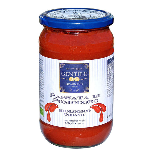 Organic "Passata", Pureed Tomatoes by Gentile, 19.4 oz, 12/CS (max 2 units for Retail Clients)