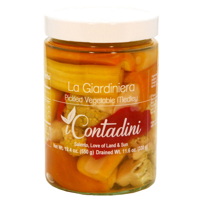 La Giardiniera Pickled Vegetable Medley by I Contadini: 19.4 oz., 6/CS (max 2 units for Retail Clients)