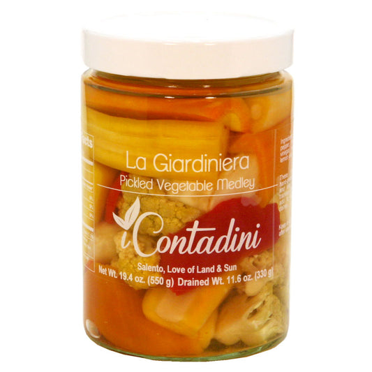 La Giardiniera Pickled Vegetable Medley by I Contadini: 19.4 oz., 6/CS