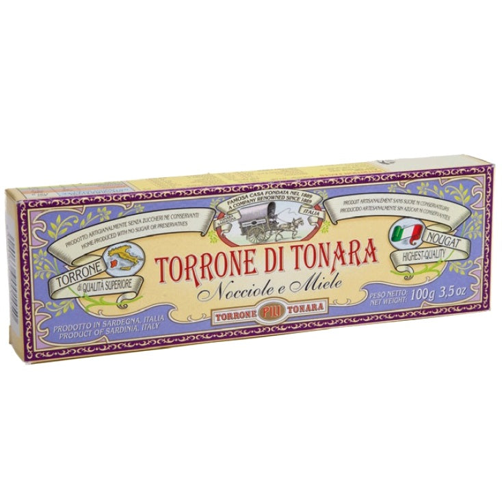 Torrone Nougat with Hazelnuts & Honey by Torrone Pili: Box (Sardegna), 3.5 oz, 15/CS