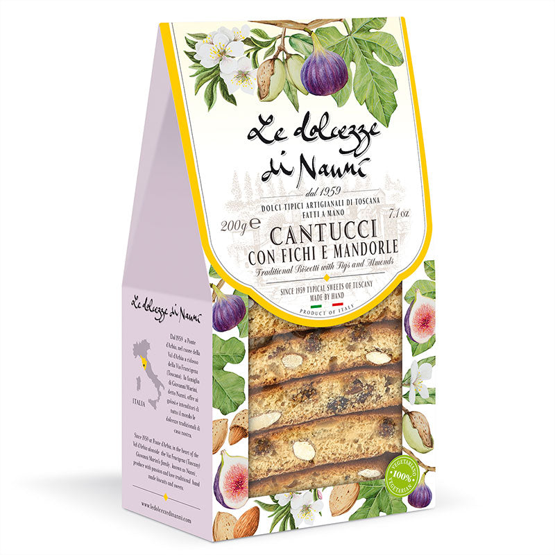 Almonds and Figs Cantucci in Gift Box by Nanni: Tuscany, 7.1 oz, 8/CS